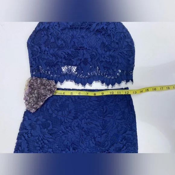 For Love and Lemons Maui Waui Blue Lace Skirt Set - Picture 13 of 16